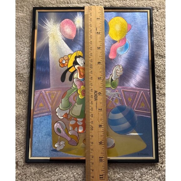 Goofy & Mickey Mouse Foil Art Prints Set Of 2 Black Frames 8 x 10" Vtg Disney - Picture 5 of 9